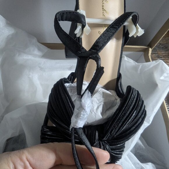 Elisabet Tang Strappy Satin Vintage Bowknot w/ Platform Chunky Block Heels - 8.5 - Picture 4 of 4